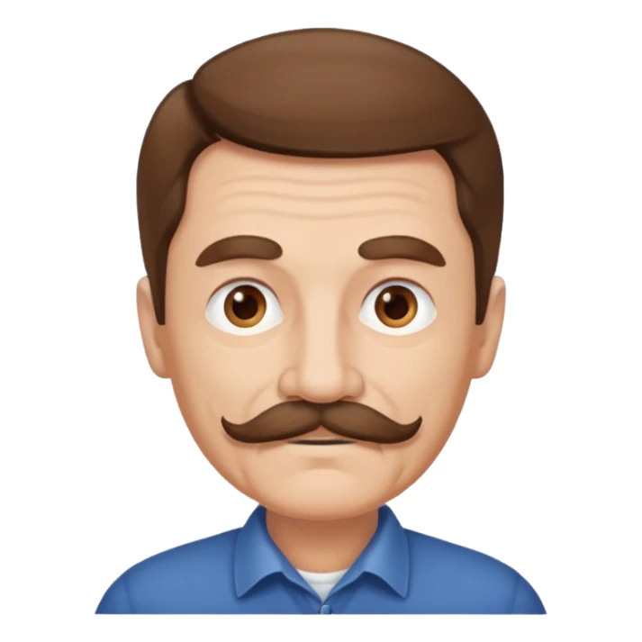 Older Man with brown hair and white mustache sticker