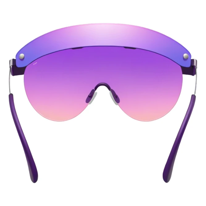gradient pink to purple frameless visor sunglasses, Y2K aesthetic, single lens design sticker