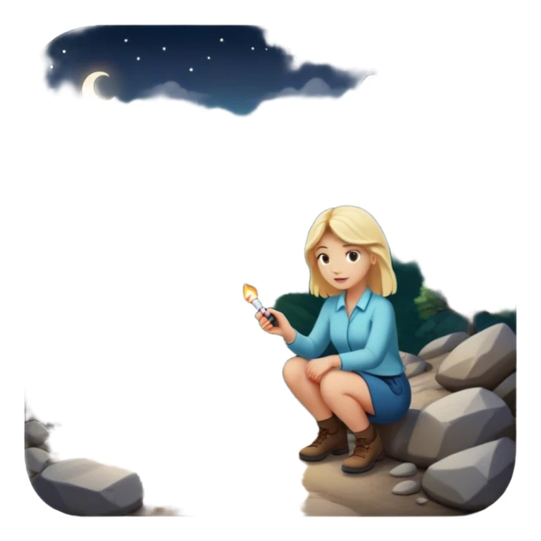 mountain 2 crossroads trails with rocks  two trails—one illuminated,, and one in darkness, representing reaction with a back of a blonde woman choosing the lighter path  sticker