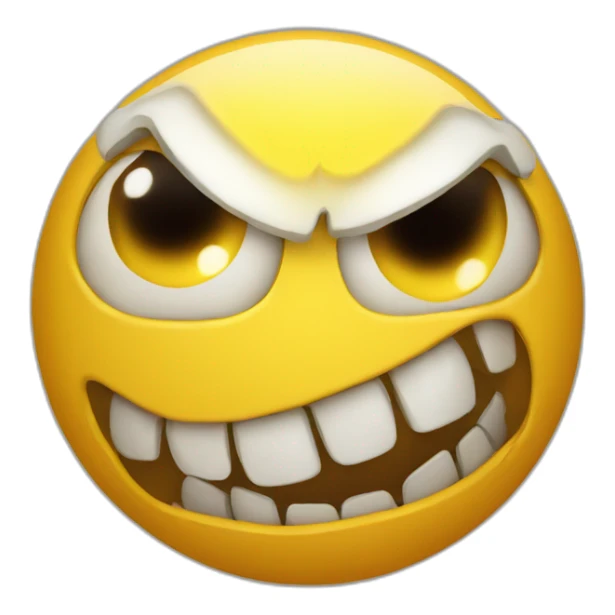 Angry yellow ball emoji showing teeth  sticker