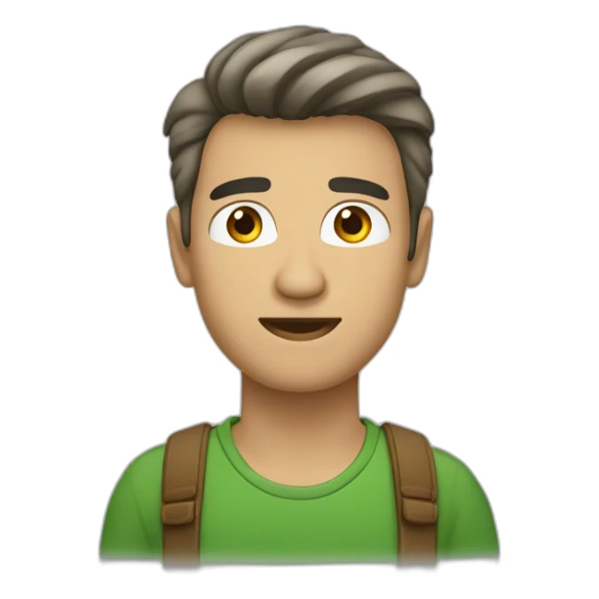 Hombre blanco, cabello castaño claro y ojos verdes sticker