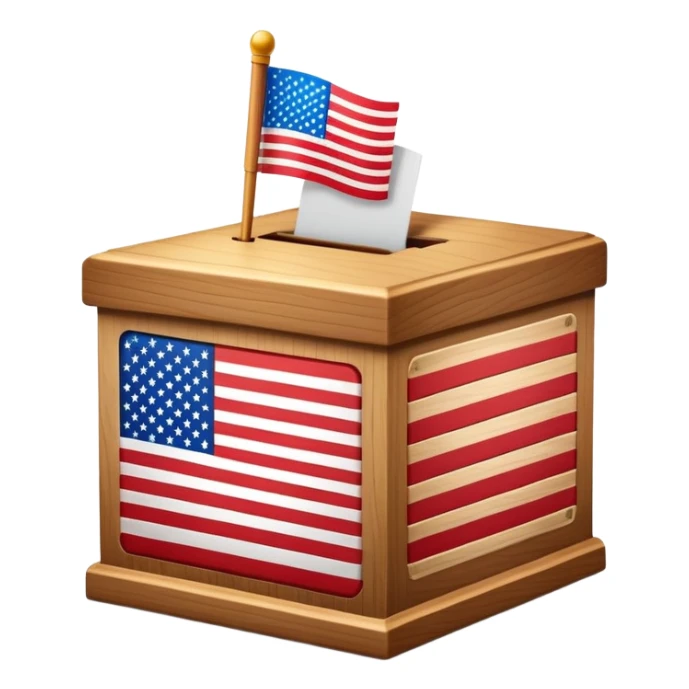 voting ballot box with American flag sticker