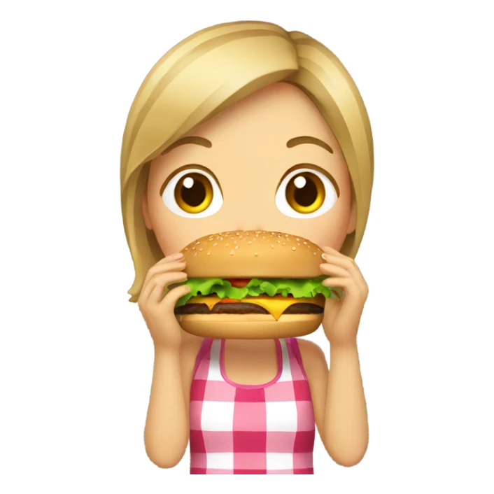 Girl eating a Burger  sticker
