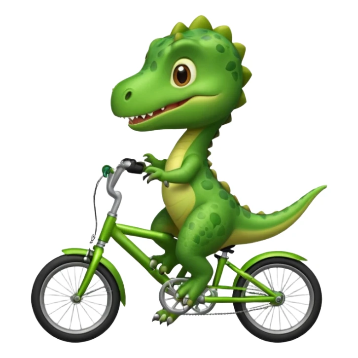 Baby dinosaur riding a bike  sticker