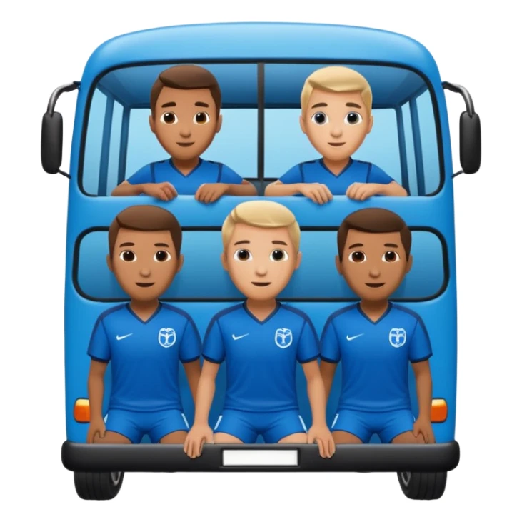 autobus para equipo azul  juton con jugadores adentro  sticker