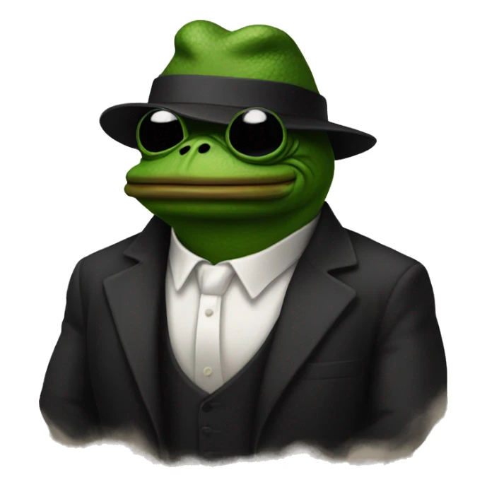 Pepe in a mafia outfit  sticker