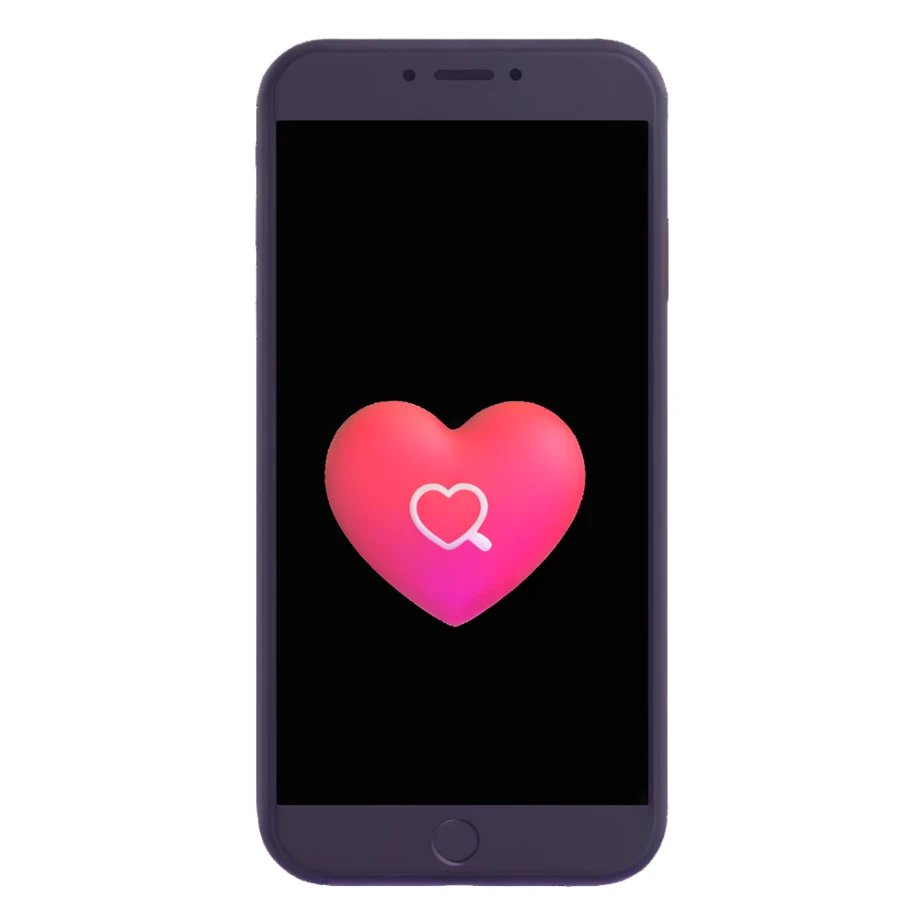 phone with an Instagram-like heart notification popping out sticker
