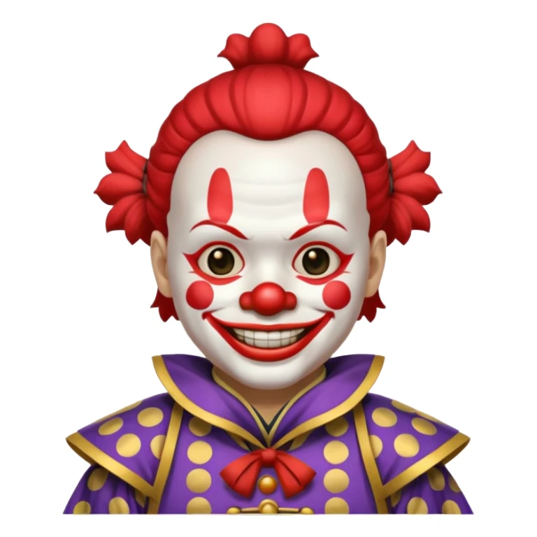 clown, wearing japanese samurai custome sticker