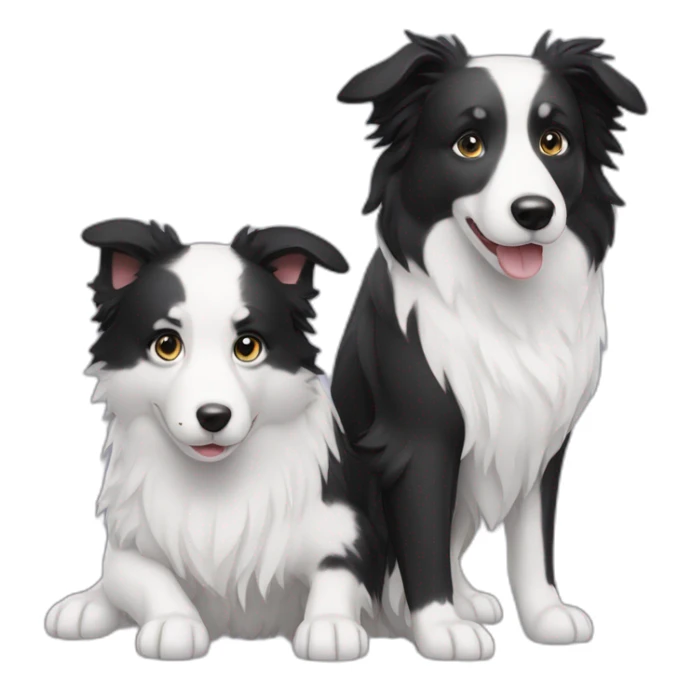 Blue and white border collie with a black hair girl sticker