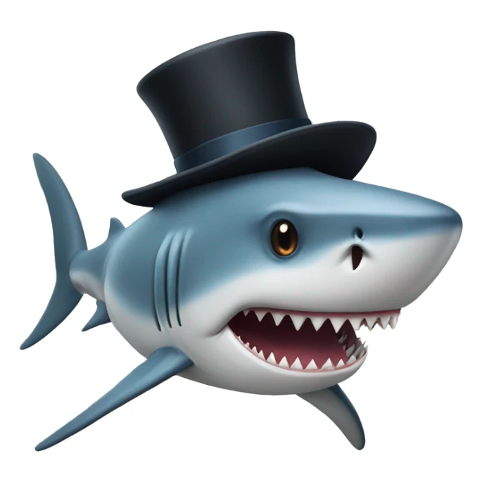 Shark with a top hat sticker
