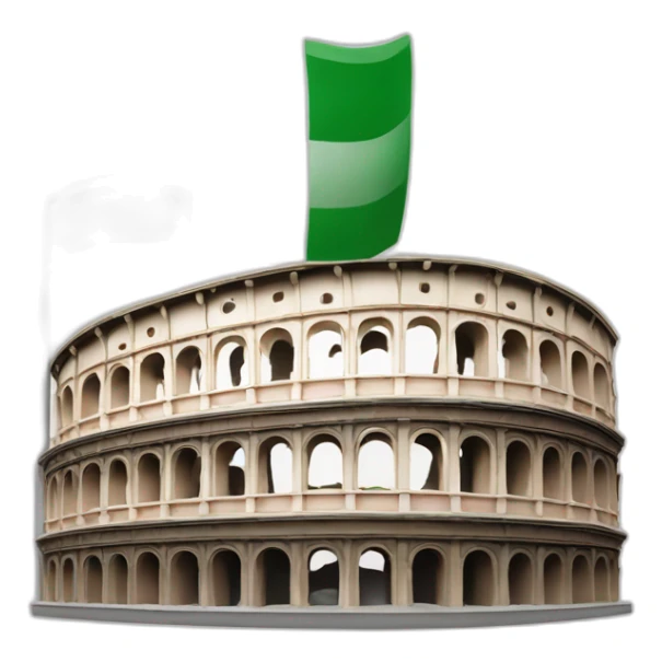 Roman Colosseum in Rome with Italia's flag sticker