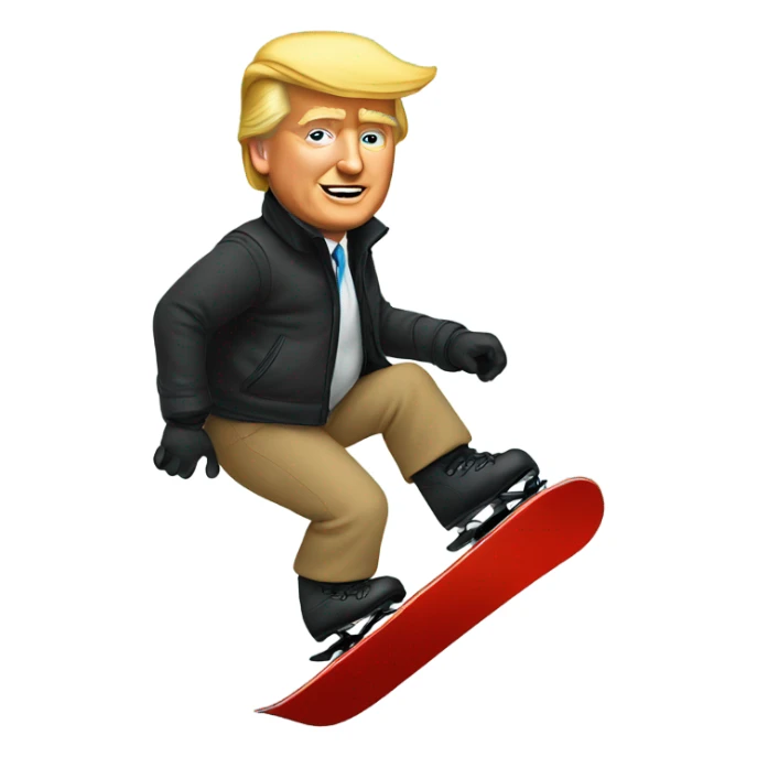 A president donald trump snowboarding sticker