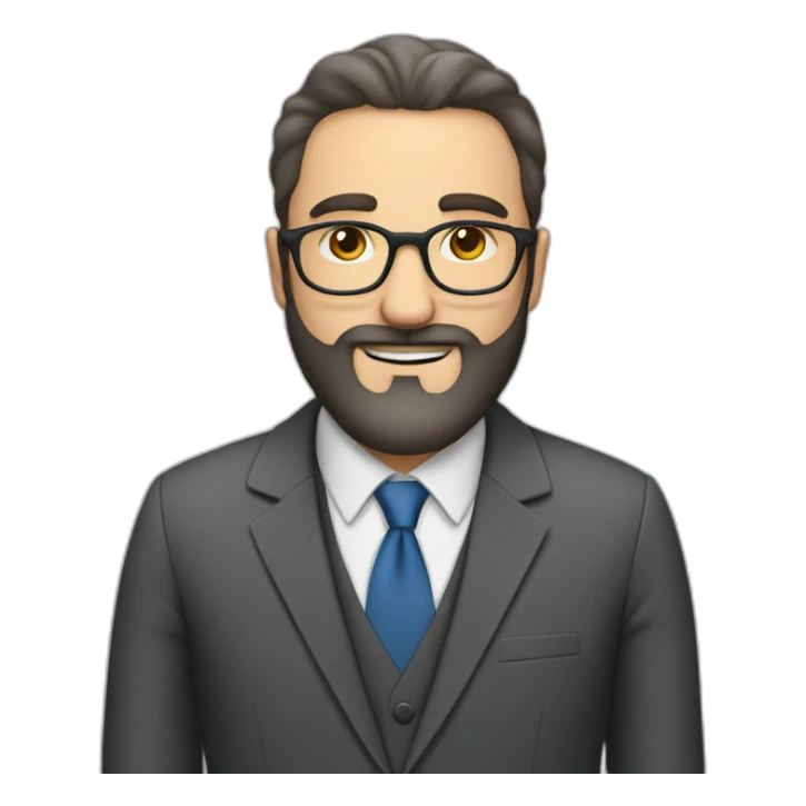 A Jewish man with a beard and glasses in a business suit sticker