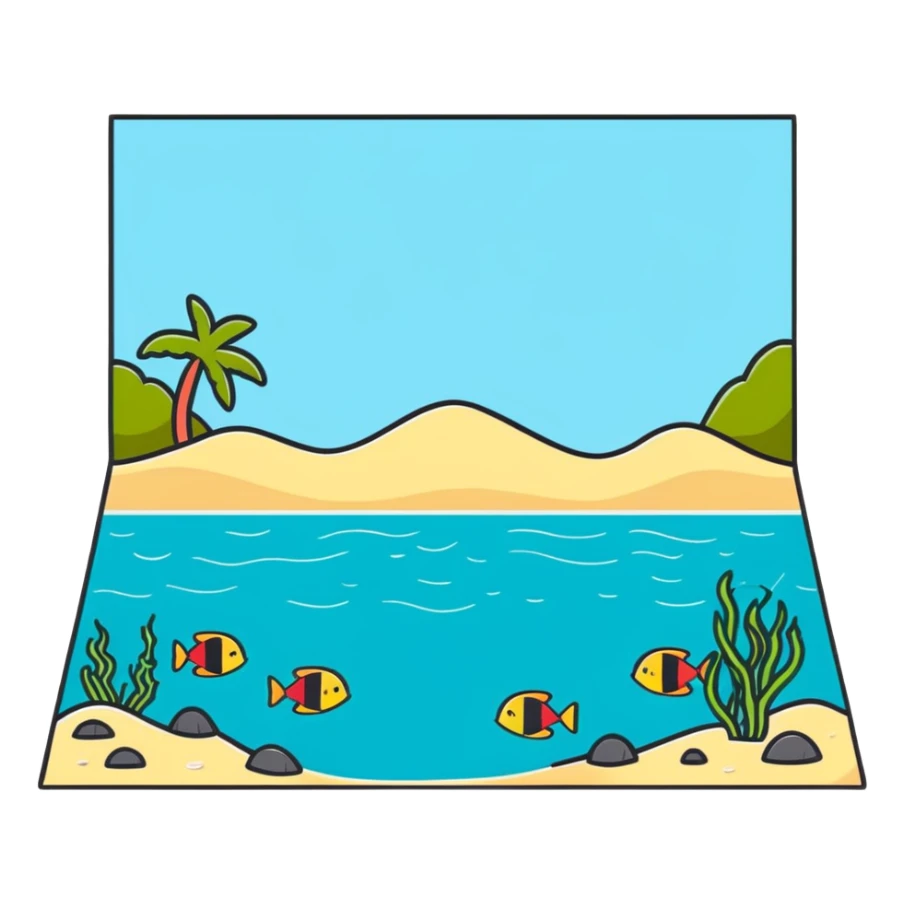 carpet on the sea floor, with cute sea animals and shells sticker