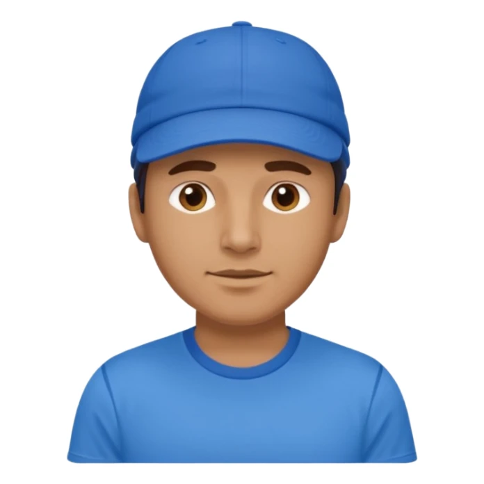 blue tennis hat and blue tshirt man sticker