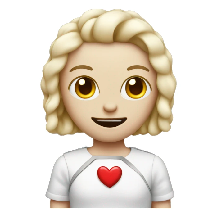 Emoji with heart eyes holding a knife with a bow on it  sticker