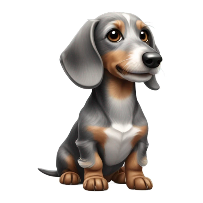 Wire hair dachshund grey and white sticker