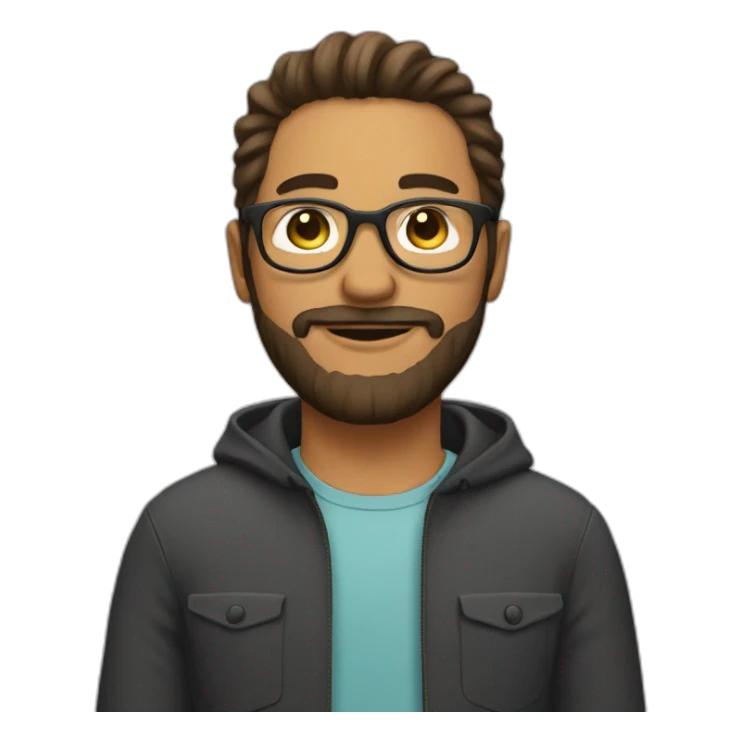 male with round glasses and beard sticker