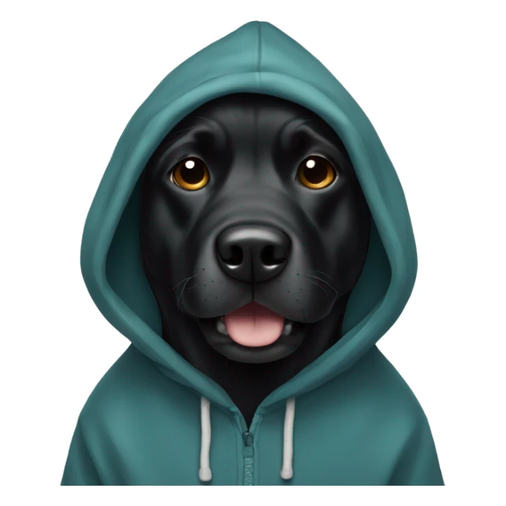 Black dog in hoodie sticker
