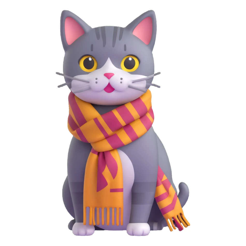 cat with scarf sticker