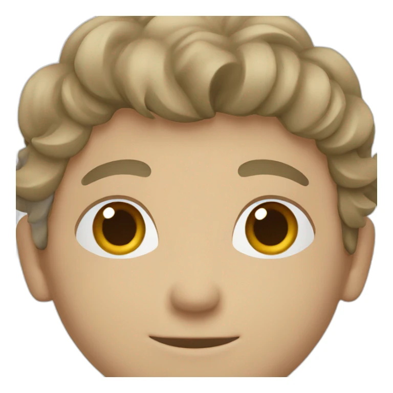 white male with medium long brown hair sticker