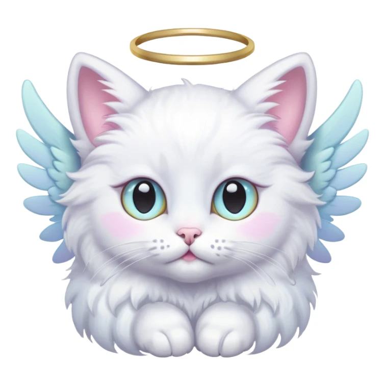 pastel angel cat with three eyes sticker