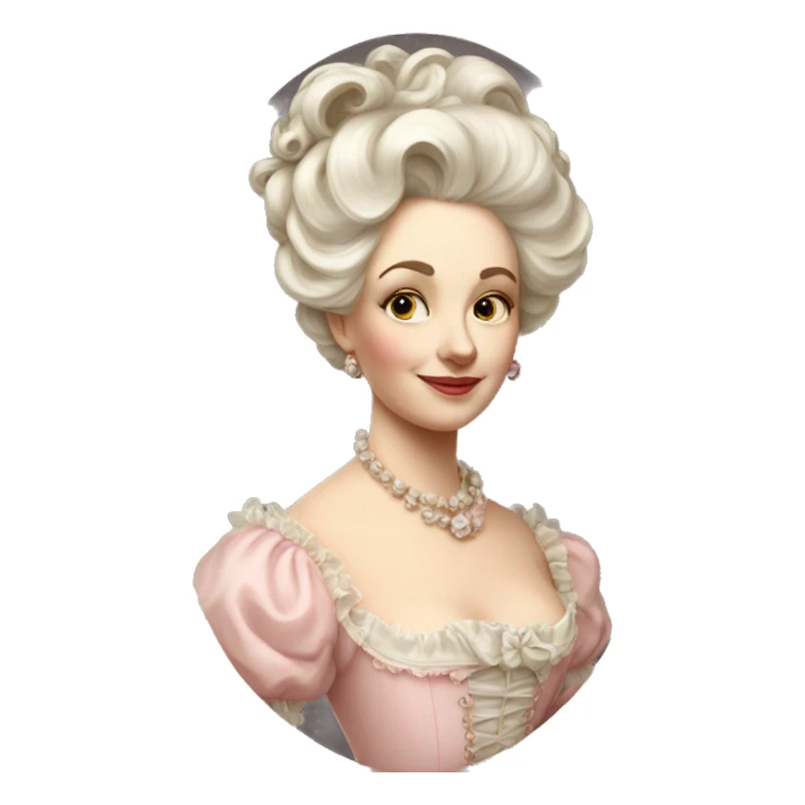 vintage rococo white woman in a light pink gown  sticker
