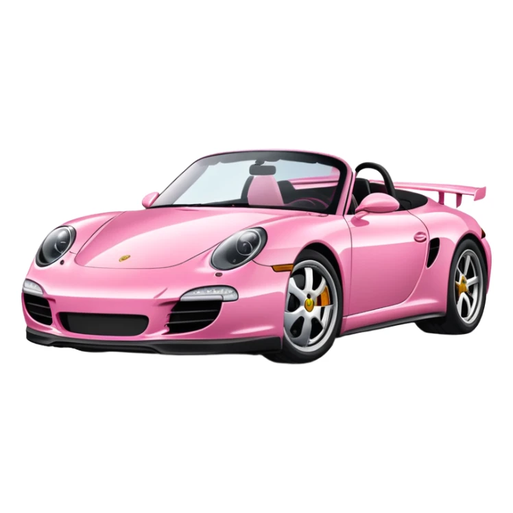 full view of a pink porsche sports car sticker