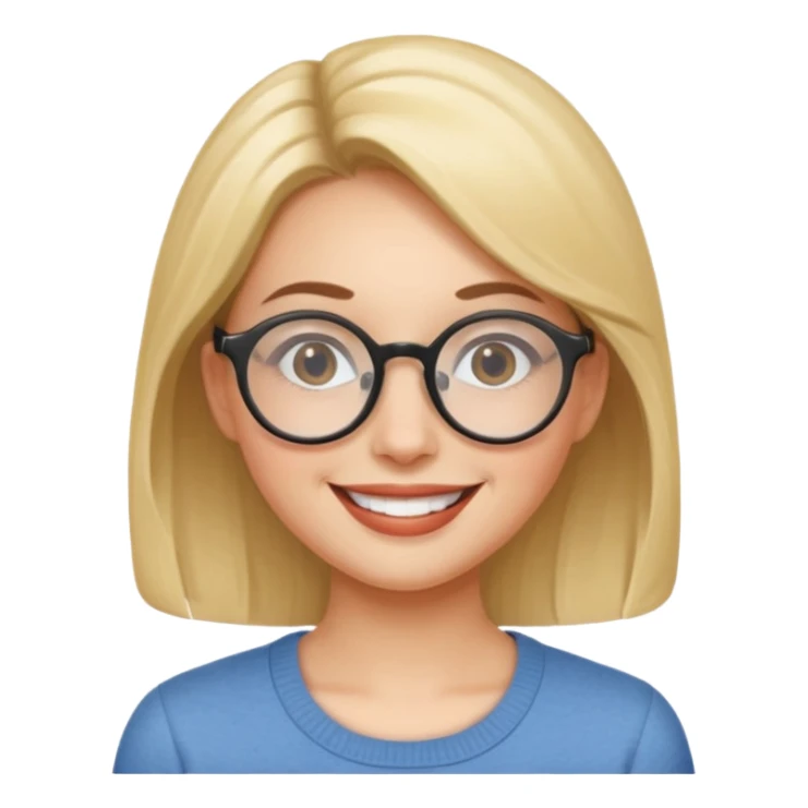 Round Glasses Woman sticker