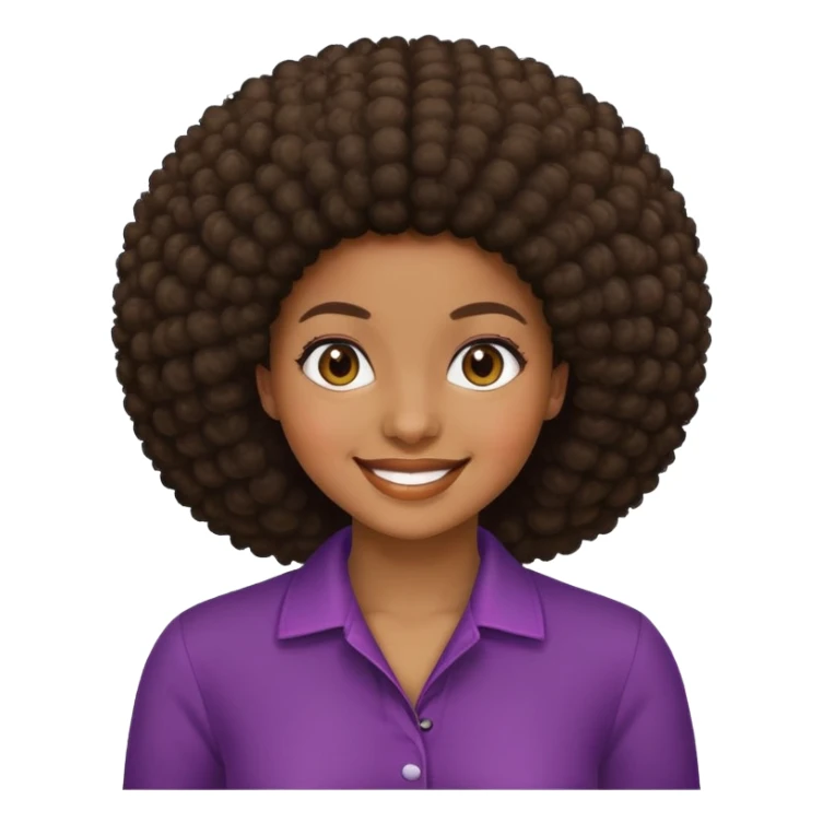 Girl showing excitement, medium-dark skin, afro hair sticker