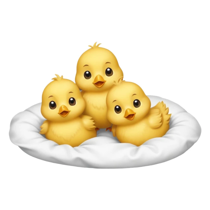 Two baby chicks laying on their back in bed sticker