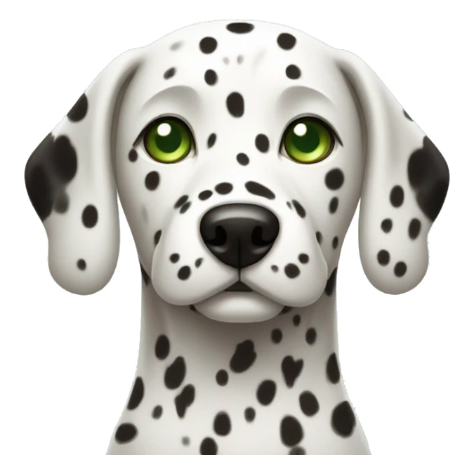 pixel dalmatian dog with light green eyes sticker