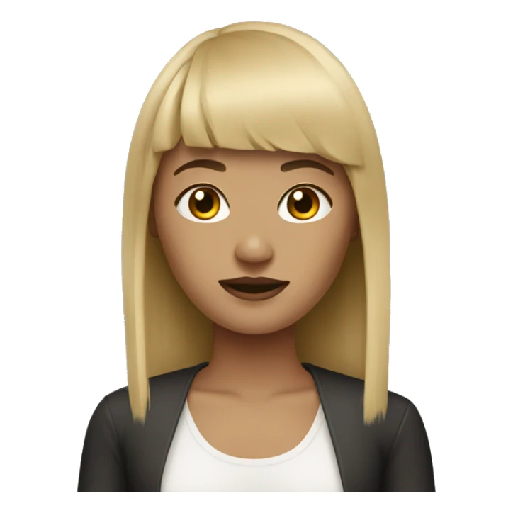 woman darkblonde with fringe sticker