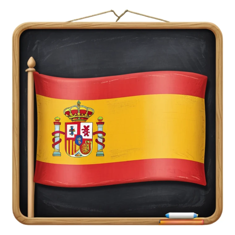 chalkboard with the flag of Spain sticker