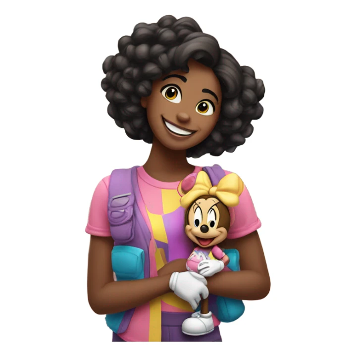 Girl in front of Disneyland sticker