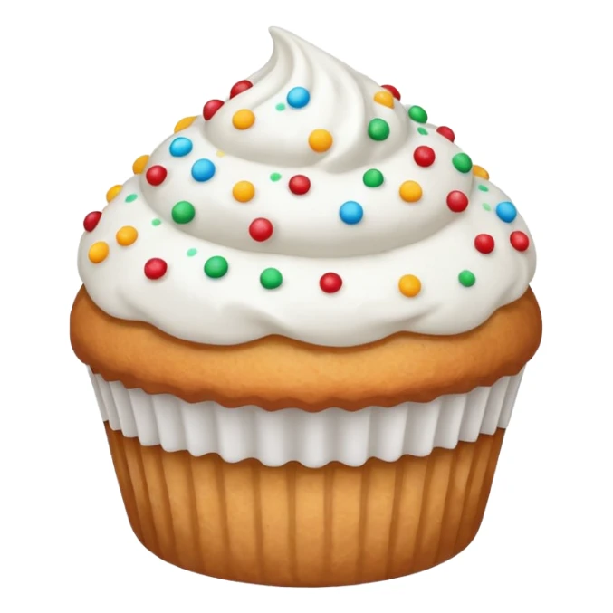 white coloured muffin with white topping sticker