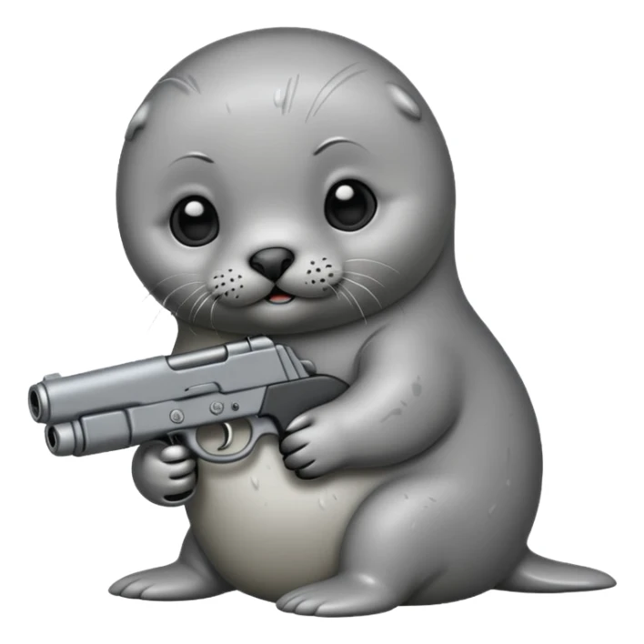 Baby seal with a gun sticker