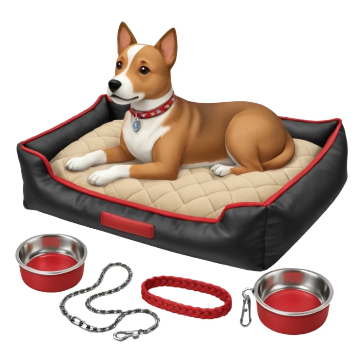 Goals:
1) Isometric view
2) Physically realistic portrayed in a way that would be expected to the average person
3) Avoid anything that could be considered offensive, even 2%

---
Now generate an image to represent a list to buy items for a new dog. sticker