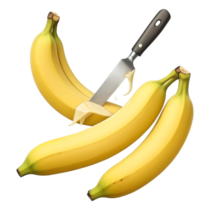 A banana being chopped in slices sticker