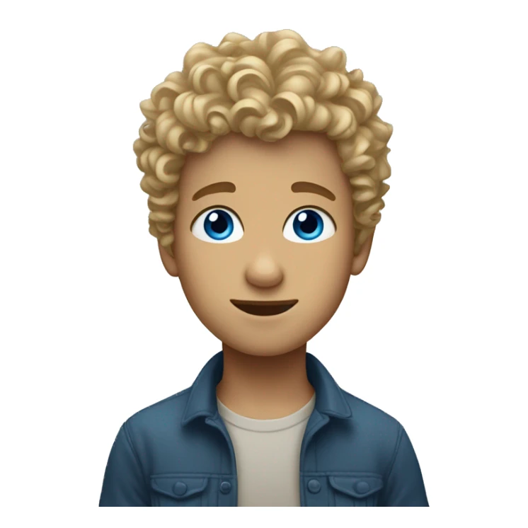 boy with dirty blonde curly hair and blue eyes sticker