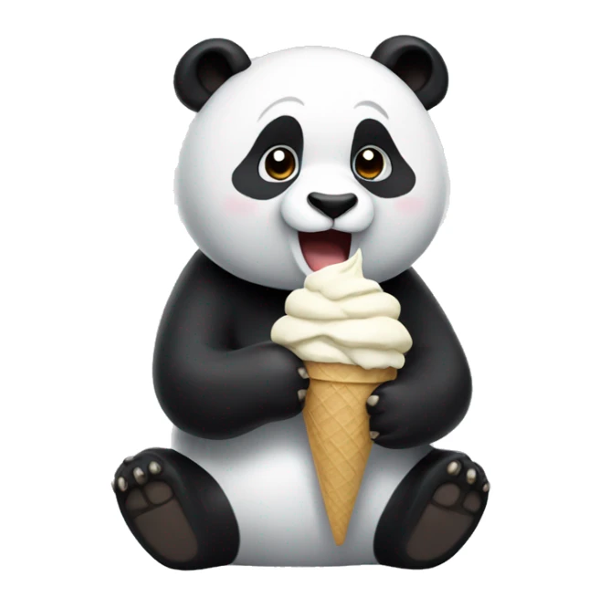 Panda eating ice cream sticker