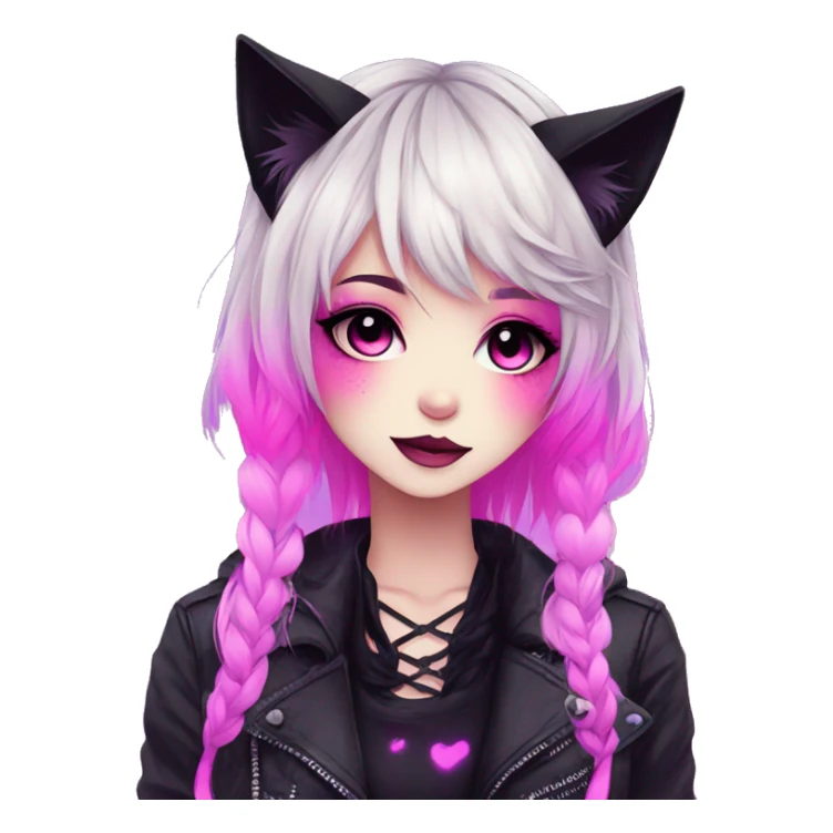 Gorgeous Cute Gothic Edgy Neon Gradient Beautiful Anime Emo CatLady sticker