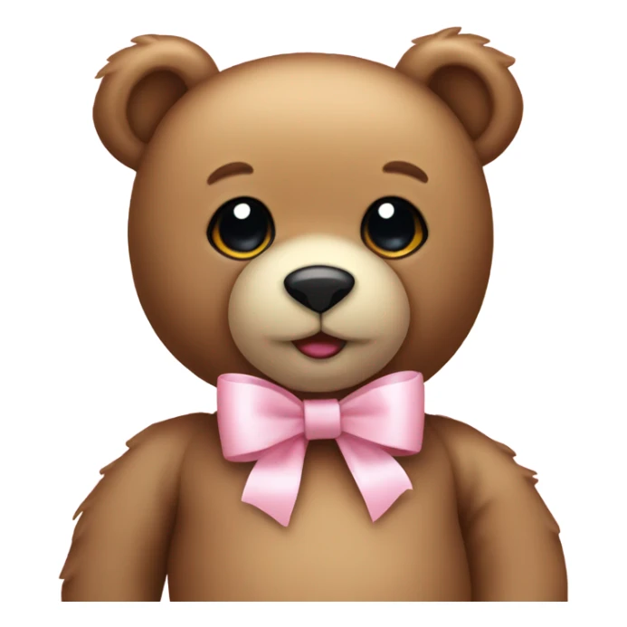 teddy bear with pastel pink bow sticker