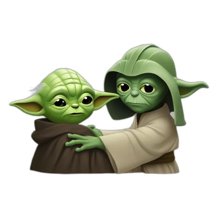Yoda caresses Darke-vador sticker