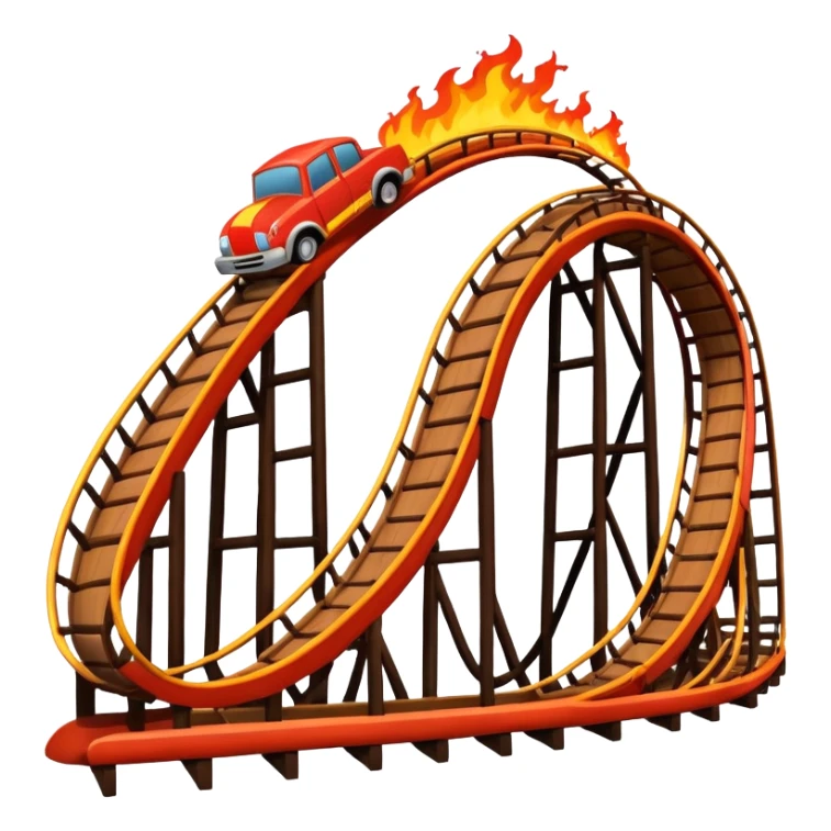 super Dangerous wood Roller Coaster with fire sticker