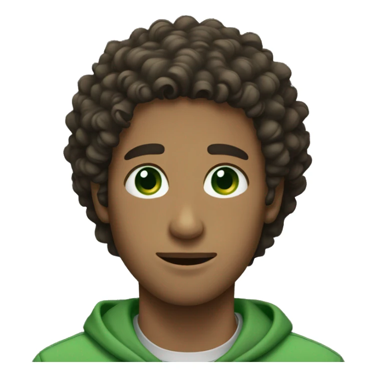 Guy with curly hair and green eyes  sticker