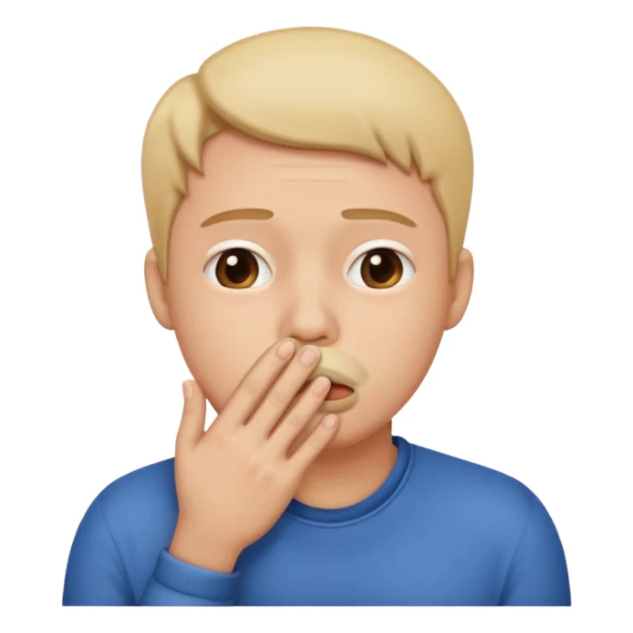 face with a hand over mouth, embarrassed burp emoji sticker