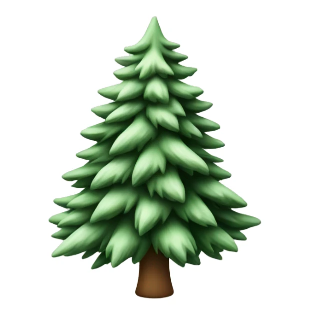  actual white fir christmas tree isolated.  sticker
