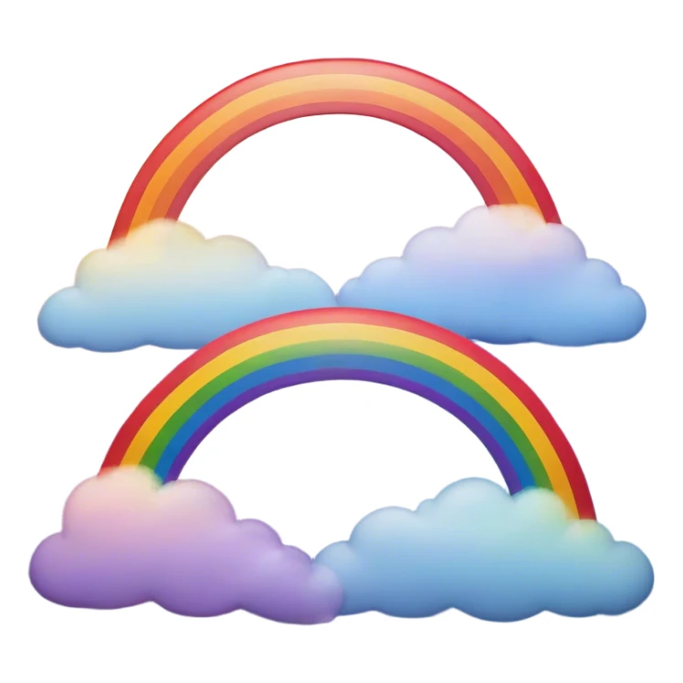 Cinematic Realistic Rainbow Emoji, Arching gracefully across the sky, with soft, glowing hues of red, orange, yellow, green, blue, indigo, and violet blending seamlessly into one another. The rainbow feels like a hopeful promise, gently illuminating the sky with a warm, uplifting glow. Soft glowing outline, capturing the essence of joy, hope, and vibrant color in a stunning rainbow! sticker