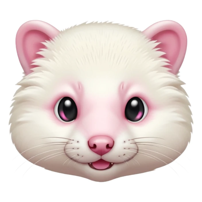 Ios 9.1 emoji style, albino ferret sticker